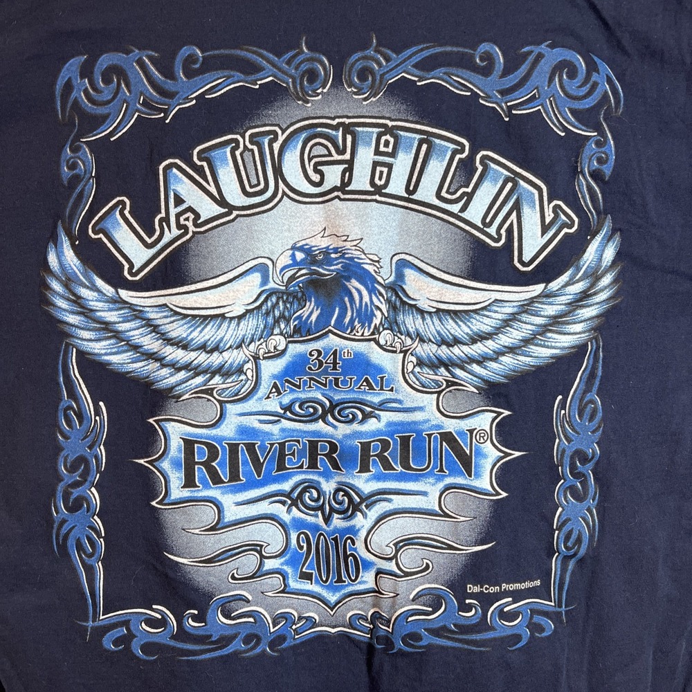 2016 Laughlin River Run Tshirt Navy Men's XL 34th Anniversary Motorcycle
